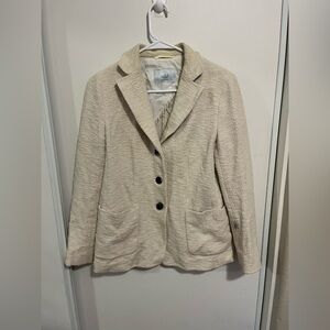 Bogner Womens Ivory Blazer Jacket US Size 8 Cotton